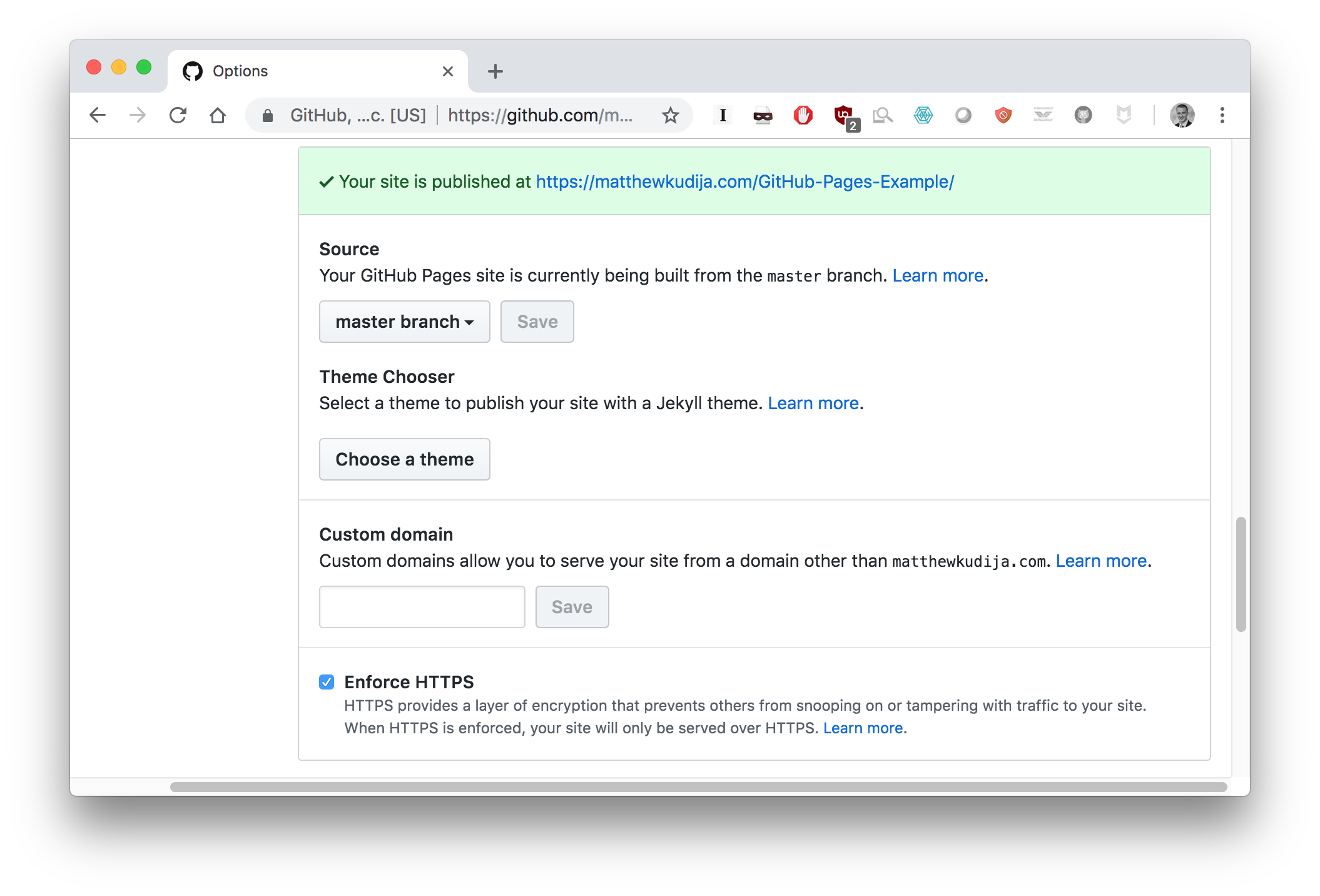 set up github pages